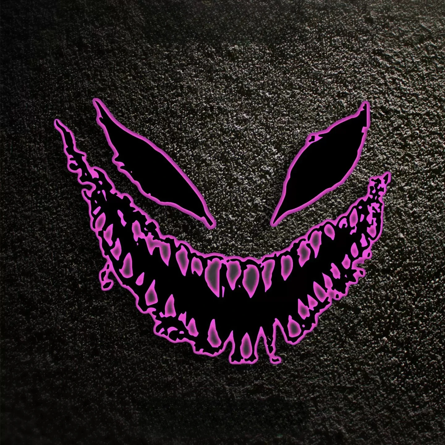 Purple Edge Fangs Smile Car Stickers Cool Personality Decals for Car Body Helmet Triangular Window Modified Decoration