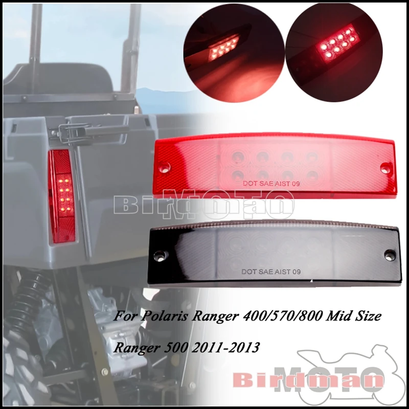 For Polaris Ranger 400 570 800 Mid Size 2010-2021 Ranger 500 2011-2013 Smoke/Red Taillight LED Rear Brake Stop Lamp Tail Light