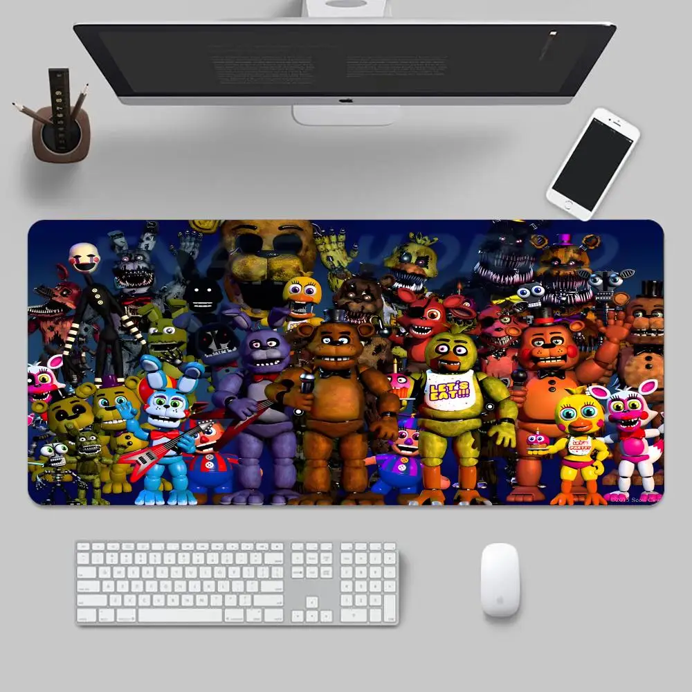 F-Fnaf Five nights At F-Freddy Mouse Pad Tapetes de Mesa Teclado, Borracha Kawai, Tapete de Mesa Antiderrapante, XXL90x40cm