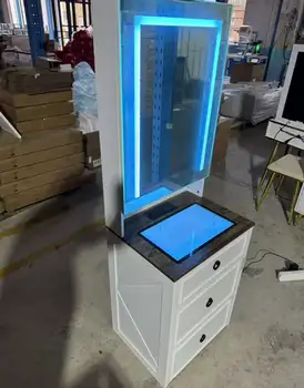 fixwal 白色小型梳妝台套裝,帶燈鏡和椅子,化妝櫃帶 2 個布藝抽屜,電源插座,緊湊型 8 最佳銷售 小梳妝台 - №4