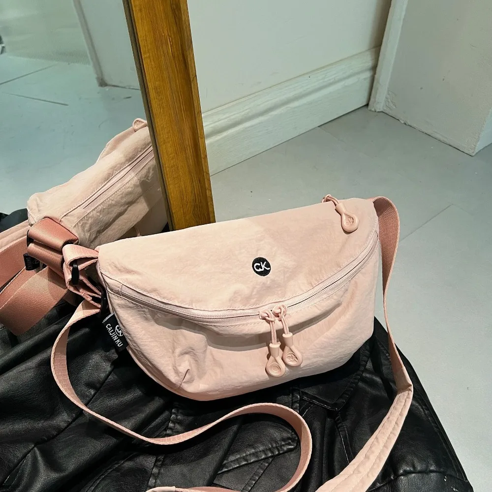 New Large Capacity Women Shoulder Messenger Bag Reusable Lightweight Crossbody Bag Adjustable Strap Simple Versatile Tote Bag