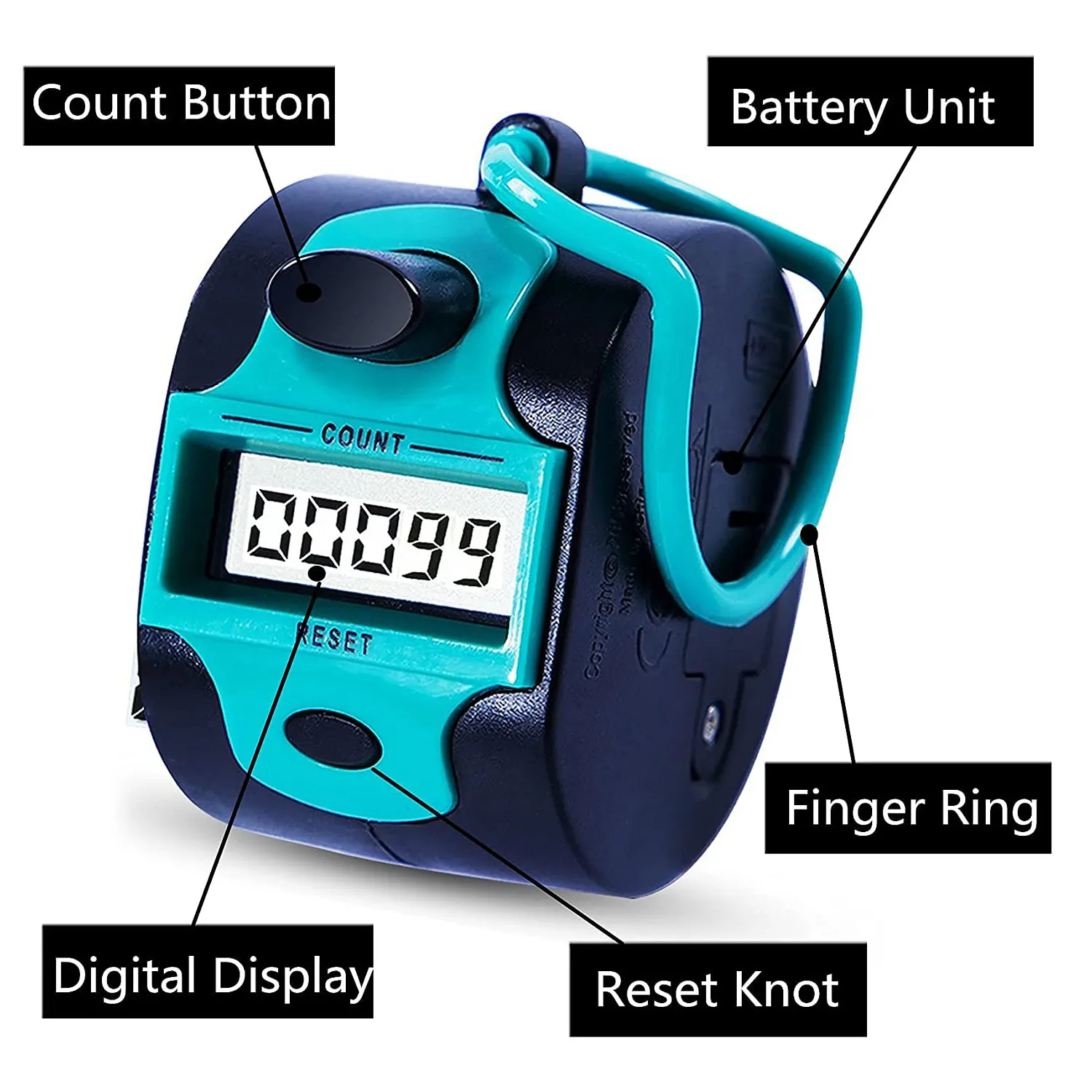 Counter Electronic Clicker Manual Digital Counter Finger Ring Mechanical Handheld Counter for Row People Golf