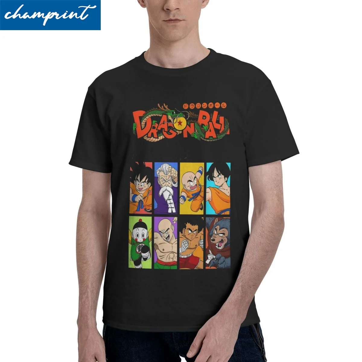 

Футболки с принтом Dragon Ball, мужские хлопковые футболки с короткими рукавами в стиле аниме и манги, топы с круглым вырезом, рубашки