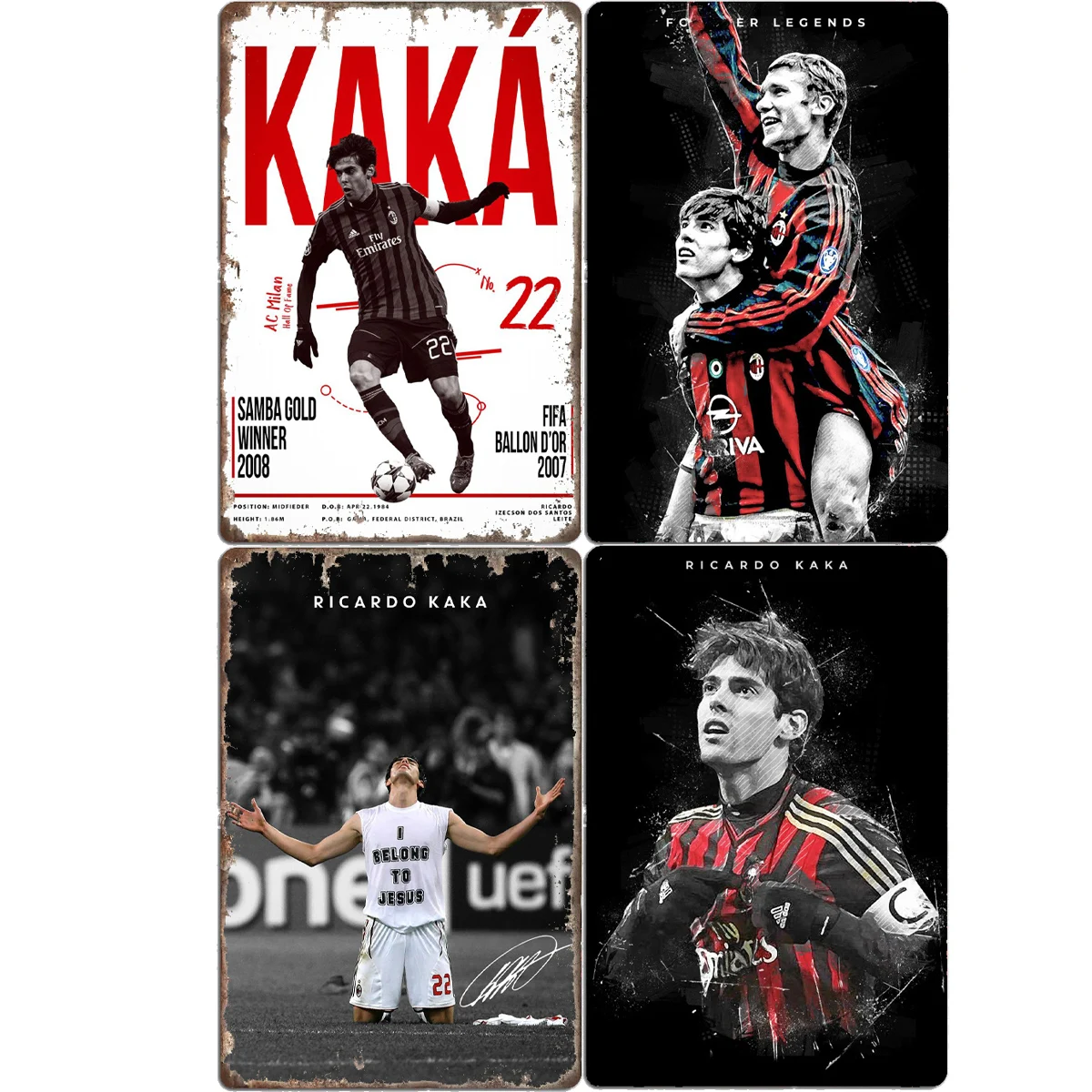 

Ricardo Kaka Football Player Poster Metal Sign Spanish Football Clubs Tin Custom Bar Indoor Home Wall Decor Room Decor