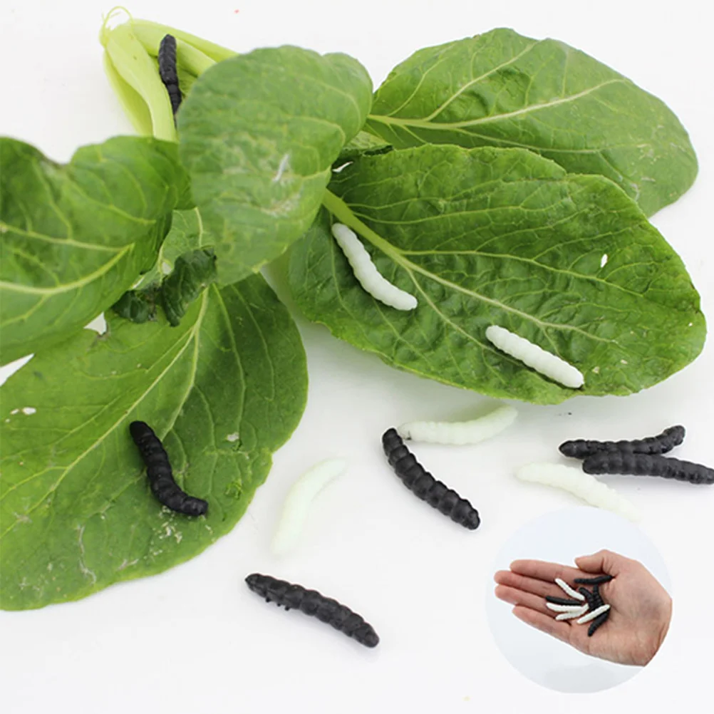 20 Pcs Prank Toys Artificial Maggots Fake Bait Simulated Insect Halloween Spoof