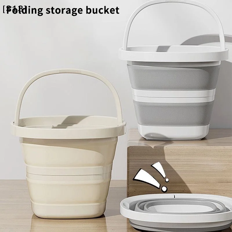 Fold Water Bucket, Large-capacity Household Multi-functional Thickened Hand-held Bucket, Outdoor Fishing Plastic Water Bucket[Q]