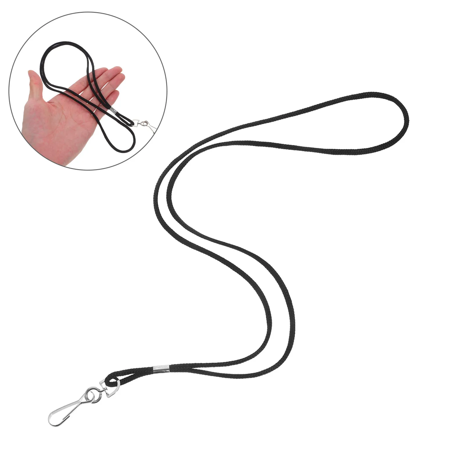 100pcs-black-id-card-lanyard-heavy-duty-quick-detach-clip-comfort-all-day-wear-professional-appearance-braided-rope-style-badge