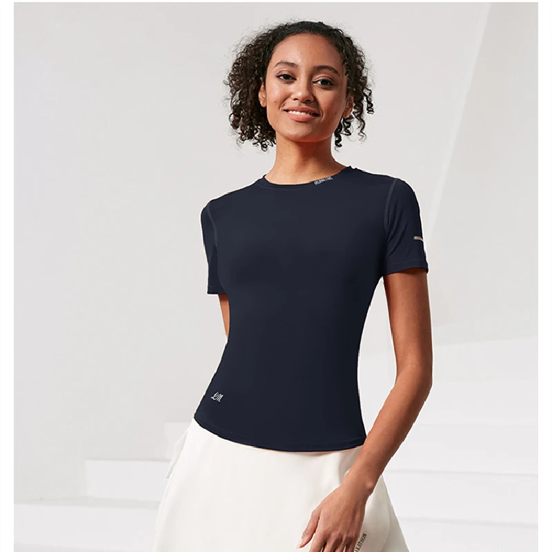 Women Slim Running Short Sleeve Sports T Shirts Quick Dry Breathable Jerseys Yoga Top Gym Fitness Sportwear Reflective Tees