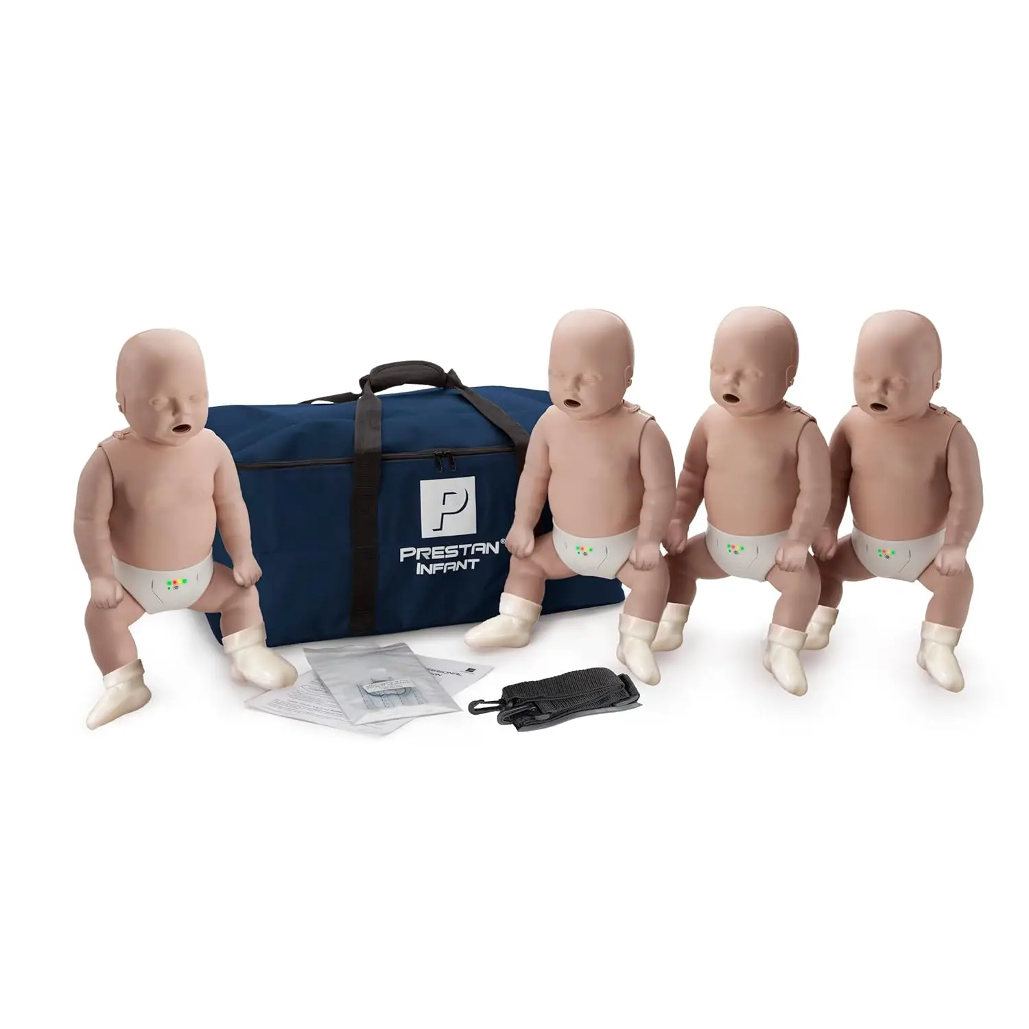 

4-Pack of Infant CPR Manikins with Compression Rate Monitors by , Medium Tone PP-IM-400M-MS