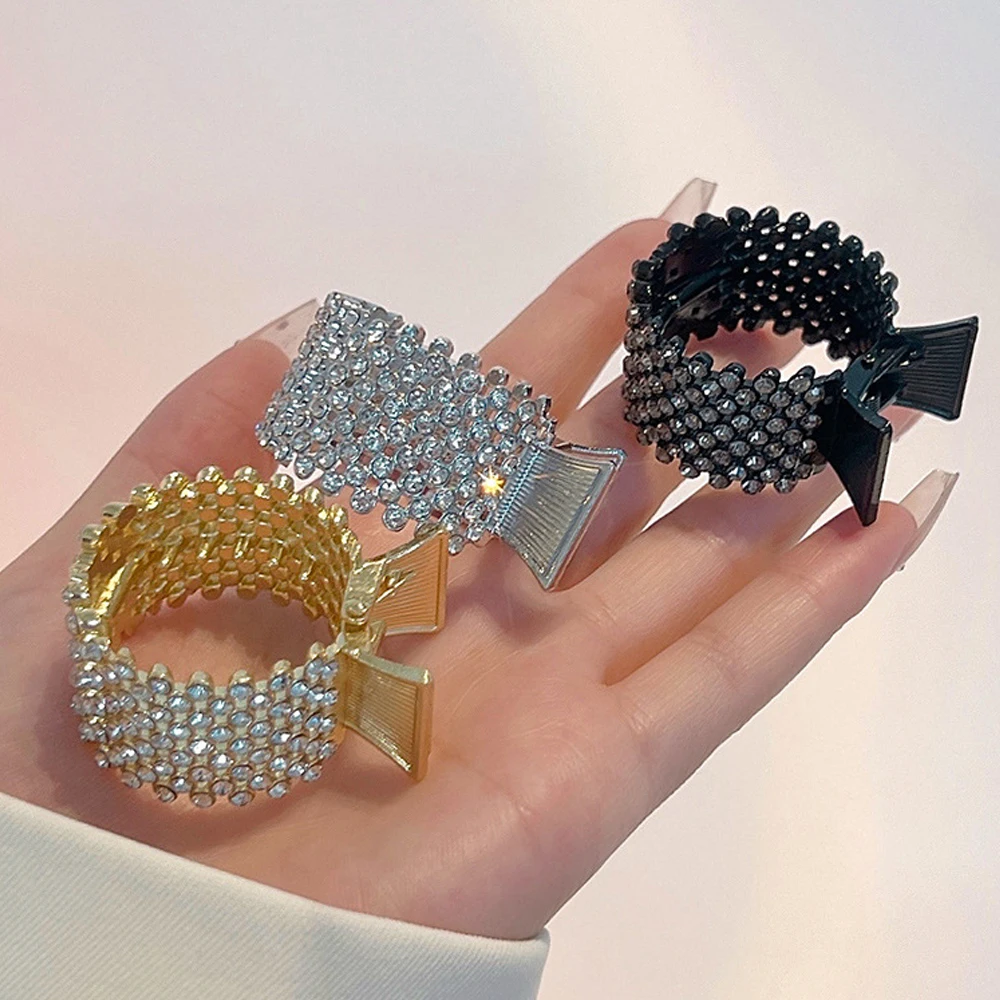 

Exquisite Rhinestone Hair Clip Women Ponytail Holder Metal Shark Hair Claws For Thick Long Hair Girls Fashion Headwear