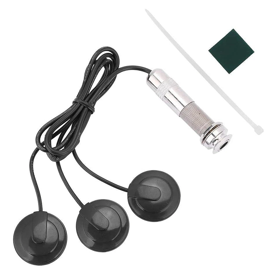 A98U Guitar Pickup 3x Piezo Pickup Transducer for Acoustic Guitar Ukulele Mandolin Instruments