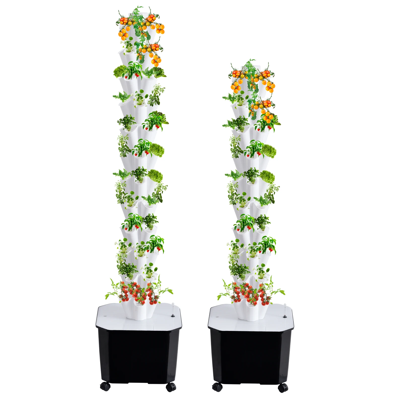 Hydroponischer Anbauturm Vertikales Hydroponik-Anbausystem mit 50L Großem Wassertank und Pumpen-Timer, Multifunktionales Indoor-Garten-Pflanzset Aeroponischer Turm für Kräuter, Obst, Gemüse, Blumen,