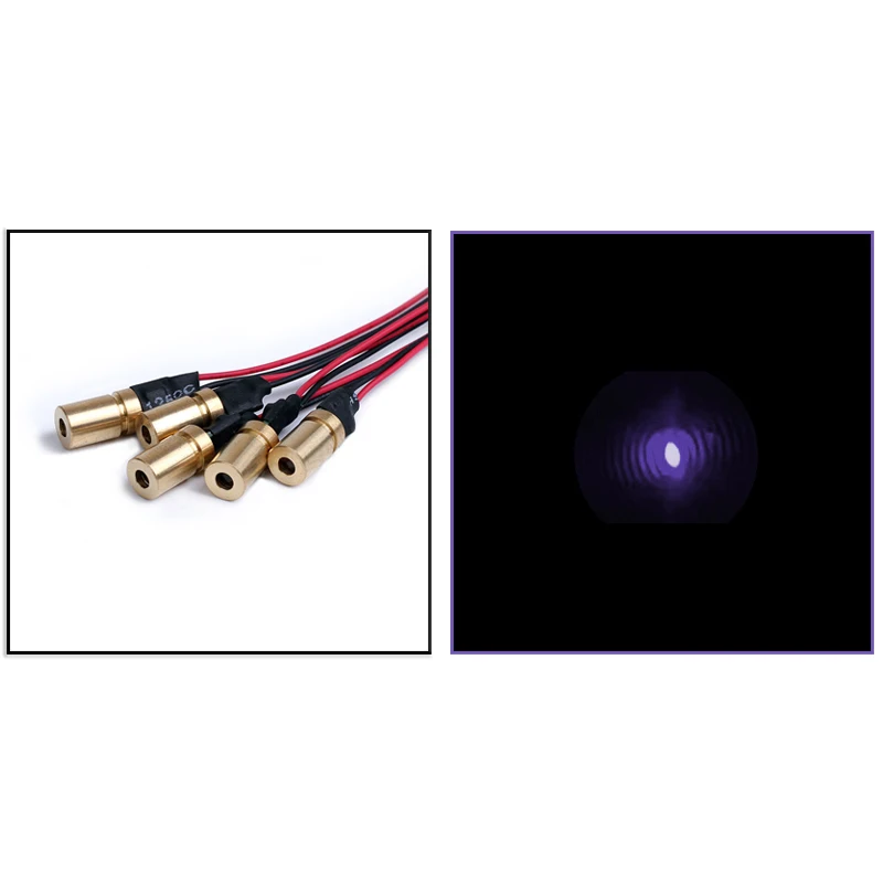 PMMA Lens Fix Focus / Focusable D6x10mm 450nm 10mw 50mw Blue Dot Laser Module Copper Head Industrial Grade APC Driver