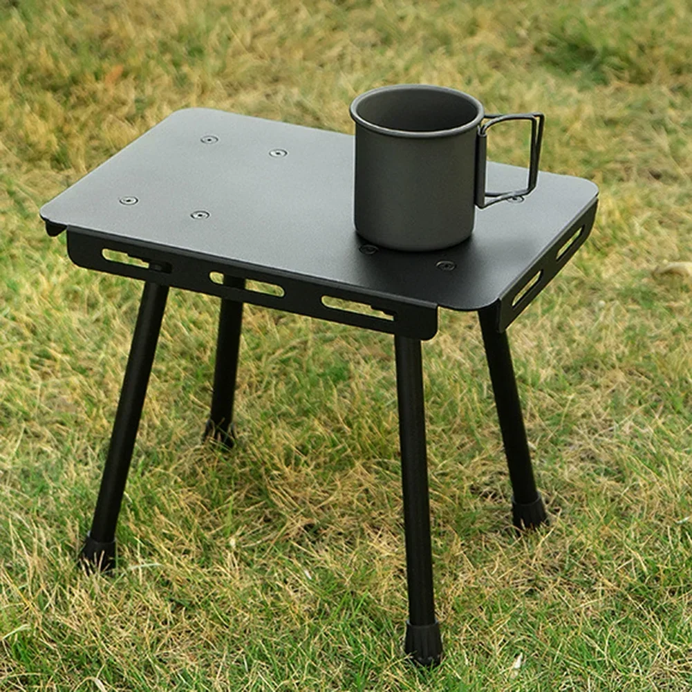 

1pc Mini Folding Table Maza Black Small Bench Portable Folding Table Chair Pony Stool Coffee Tables For Camping Fishing Picnic