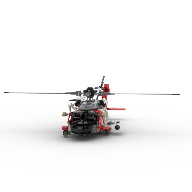 MOC Red Coast Rescue SAR Utility Helicopter with 4-Blade Rotor Military Block Model