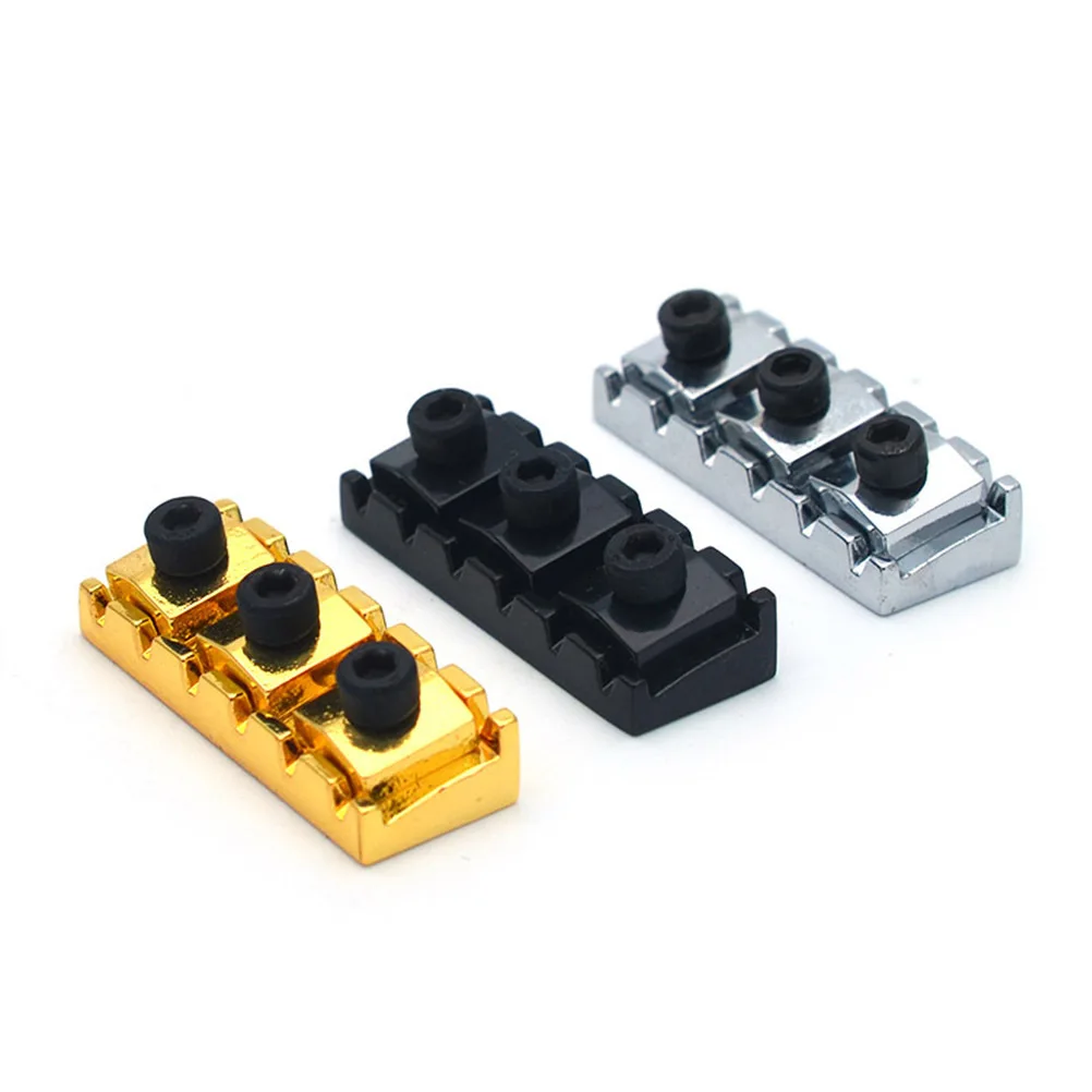 

Double Locking Nut For Electric Guitar Black With Mounting Screws Wrench String Lock Height Adjustable Tuning Stability