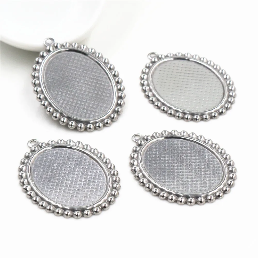 (Nigdy nie znikną) 10 sztuk 18x25mm wewnętrzna rozmiar ze stali nierdzewnej prosty styl Cabochon baza Cameo ustawienie wisiorek taca (T7-39)
