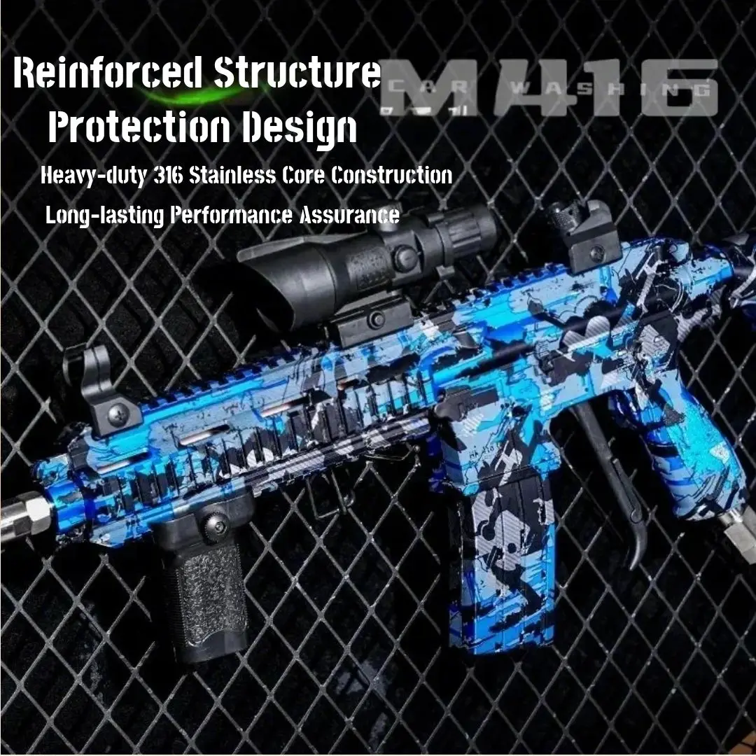 Outdoor Cleaning Blaster Car Wash Water Gun M416 Style Fun With High Pressure Spray Fun Cool Gifts for Adults