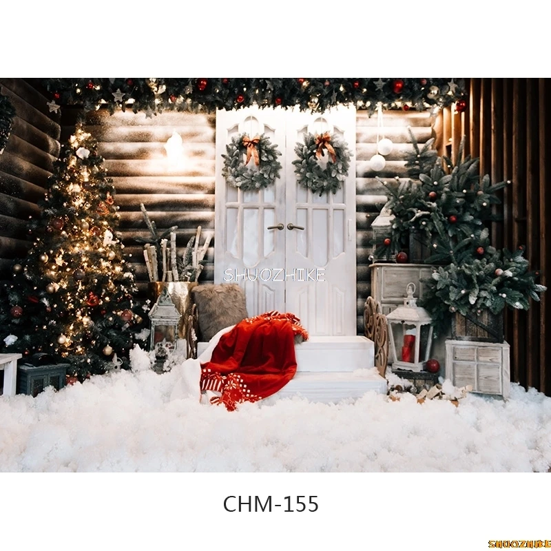 SHUOZHIKE الفن النسيج عيد الميلاد موضوع داخلي التصوير خلفية شجرة عيد الميلاد الخلفيات للصور استوديو الدعائم CHM-101