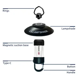 ML4 Outdoor Camping Lantern LED Camping Tent Lights Magnet Emergency Light Type-c Charging Outdoor Camping Equipment