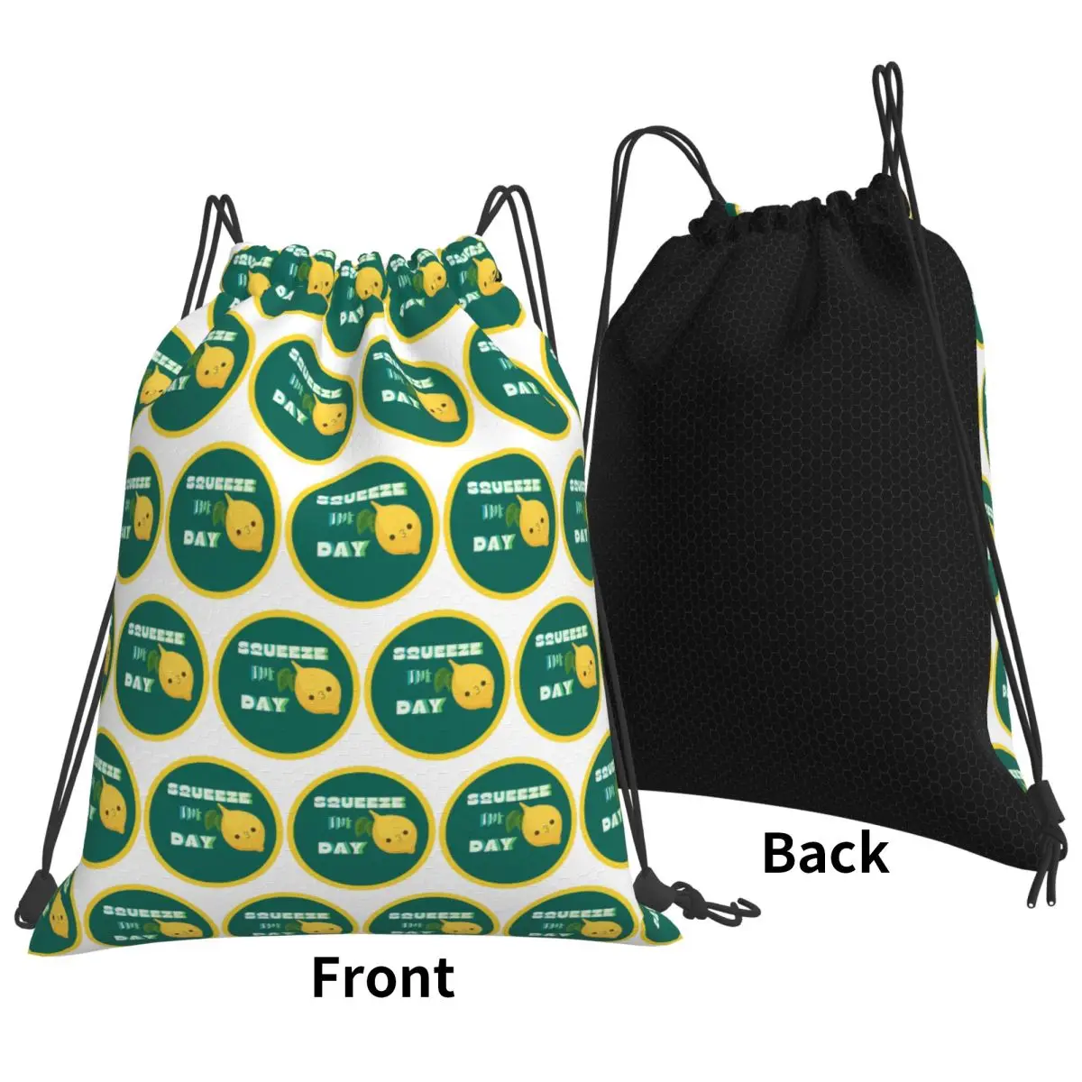 Squeeze The Day Lemon Backpacks Multi-function Drawstring Bags Sports Bag Book Bags for Travel School
