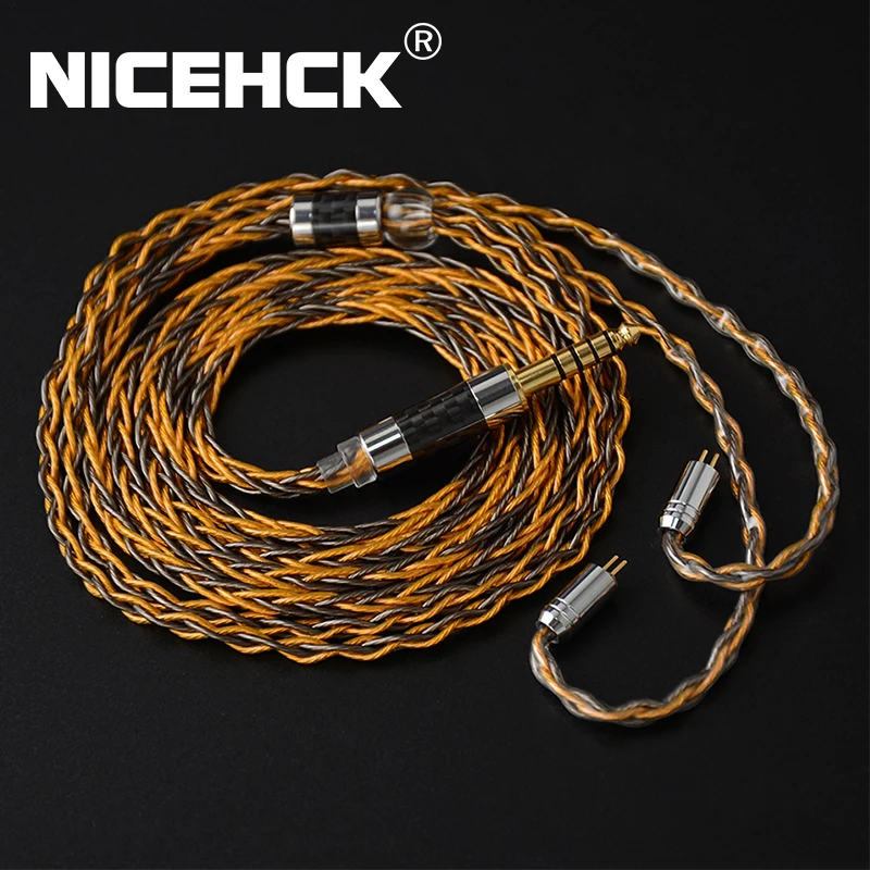 NICEHCK Cable de actualización de auriculares mixto de cobre y chapado en plata de 8 núcleos 3,5/2,5/4,4mm MMCX/QDC/0,78mm 2 pines para DB3 MK4 ST-10s