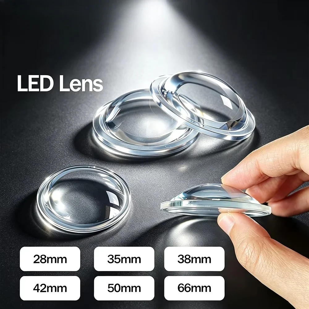 1-5pcs PMMA LED Convex Lens 28/35/38/42/50/60mm for 1W 3W 5W 10W Flashlight Torch Auto Car Bike Lamp Lens Optical