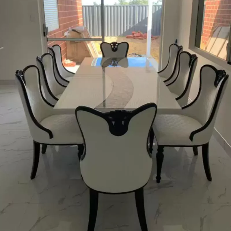 Vintage Designer Dining Tables White Minimalist Sintered Stone Dining Room Table Luxury Modern Mesa Comedor Furniture Home