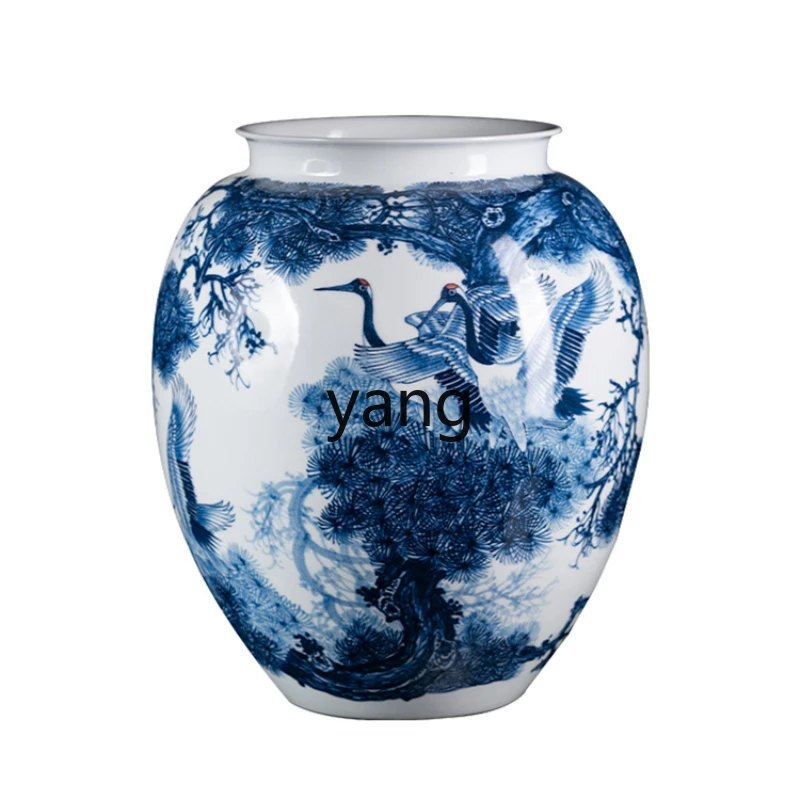 

CX Ceramic Vase New Chinese Hand Painted Blue and White Porcelain Decoration Flower Arrangement Porcelain Bottle Decoration