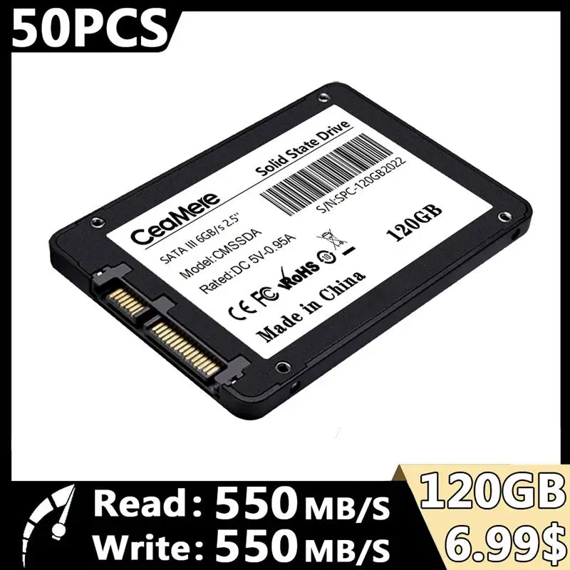 New! Low Price 50Piece SSD 120GB 128GB 240GB 256GB Solid State Drive 512GB 480GB 256GB 1TB Laptop External Internal Hard Drive