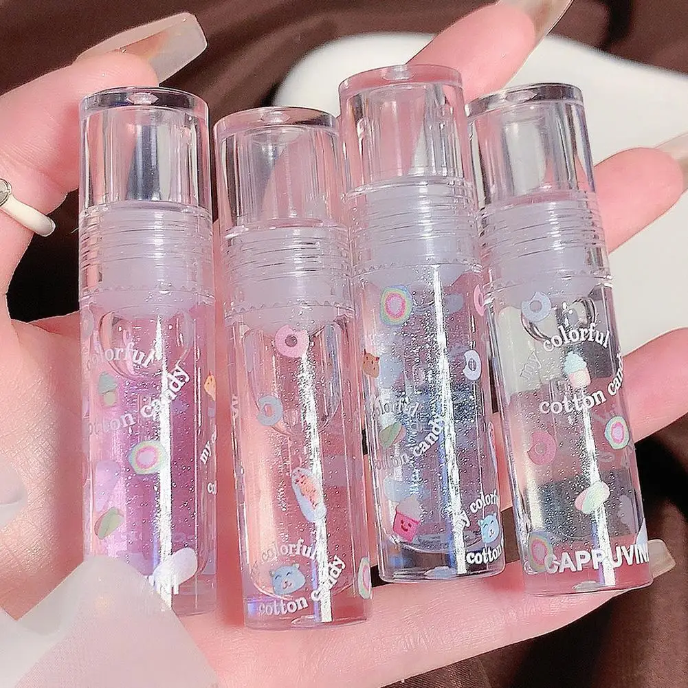 1/3Pcs Cotton Candy Transparent Lip Gloss Oil Sex Red Mirror Lip Moisturizing Glaze Korean Nourishing Liquid Lipstick Cosme H2Q2