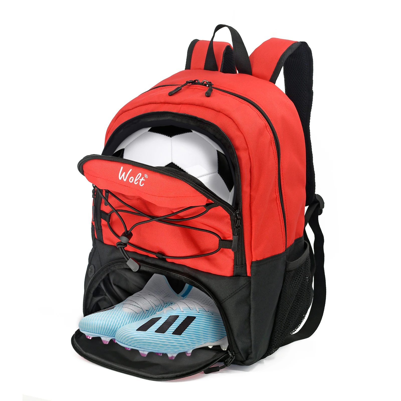 

WOLT | Youth Soccer Bag - Soccer Backpack & Bags for Basketball, Volleyball & Football Sports, Includes Separate Cleat Shoe and