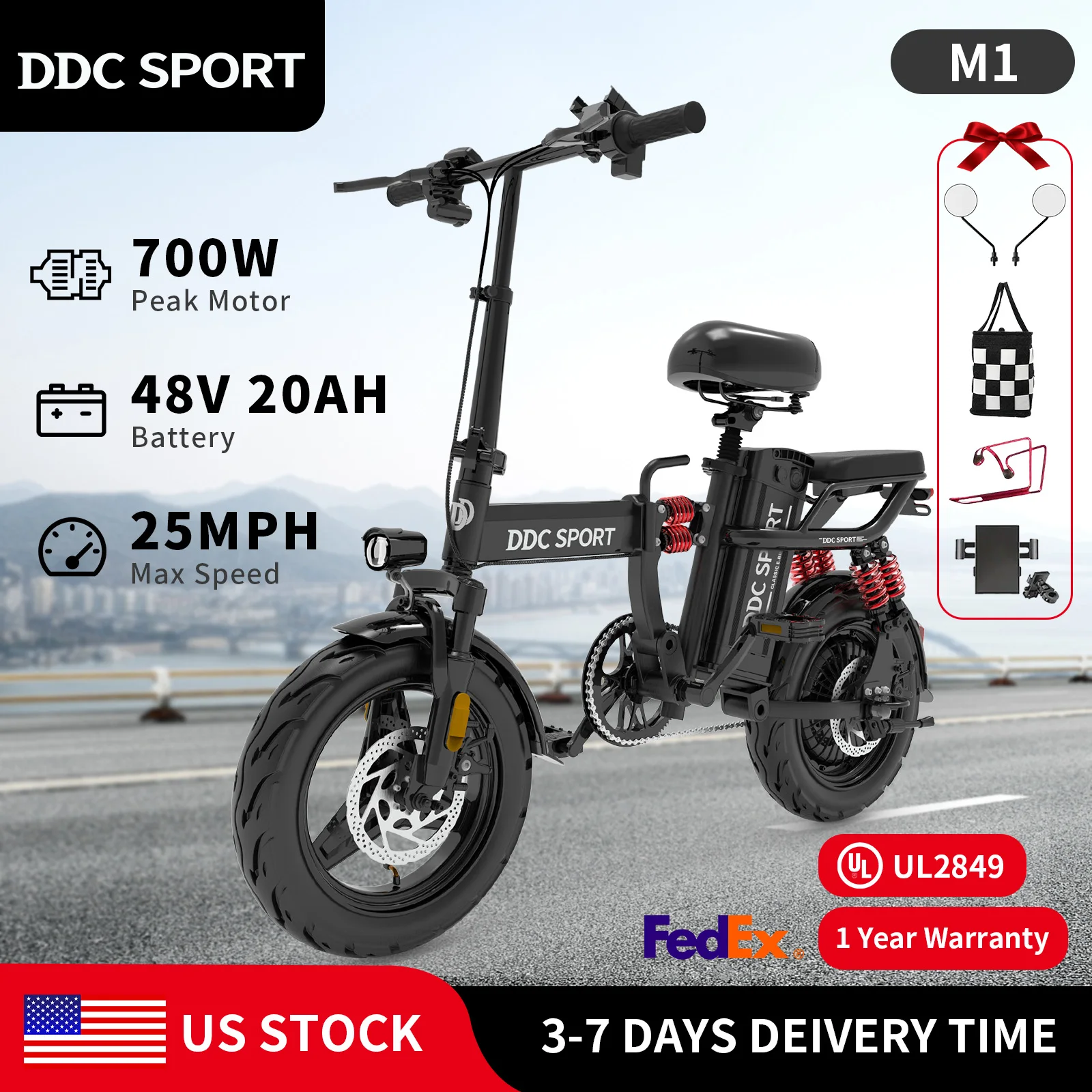 

Folding Electric Bike, Electric Bicycle with 48V 20AH Removable Battery, Folding Electric Bike for Adults Teens,14'' Ebike Urban