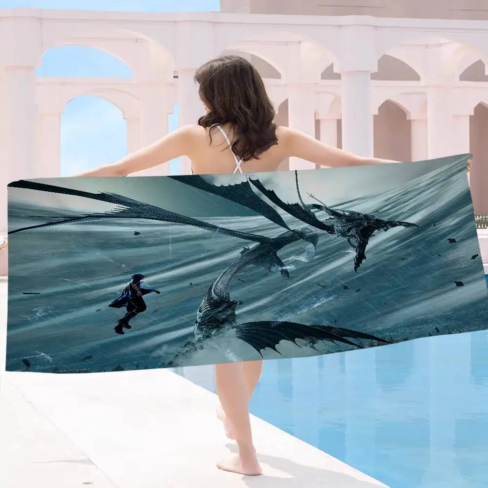 Classic F-Final Game F-Fantasy Tifa Bath Towel Microfiber Soft Water Absorbing Breathable For Decorative Cartoon Beach Towel