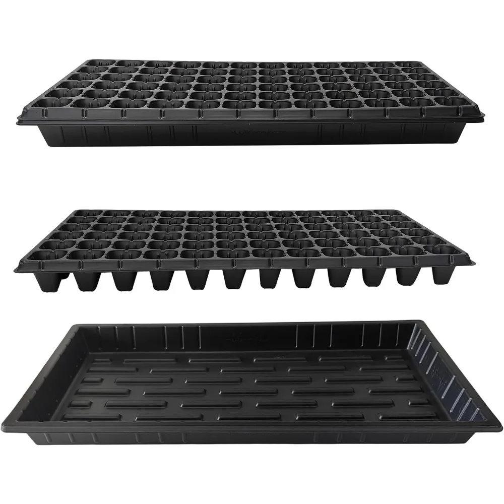 

10 Pack 1020 Seed Starter Trays with 72 Cell Plugs, Durable Plastic Nursery for Germination