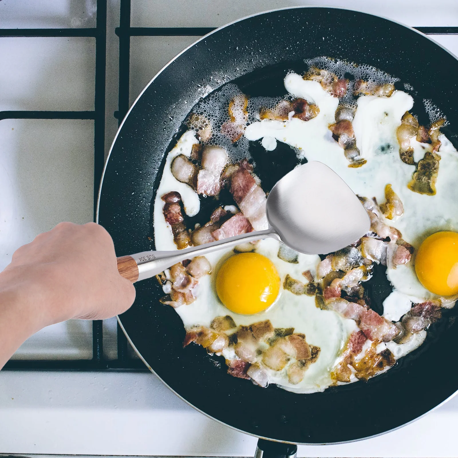 

Кухонная лопатка из нержавеющей стали, прочный инструмент для приготовления блинов, блинов, сковорода с антипригарным покрытием, кухонная утварь