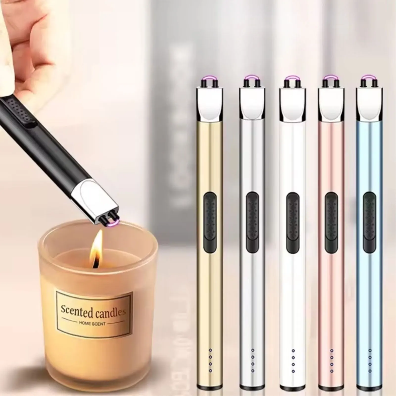 USB Rechargeable Plasma Arc Lighter, Windproof Flameless Electric Ignition Device, Durable Kitchen Gadget for Gas Stove Ignition