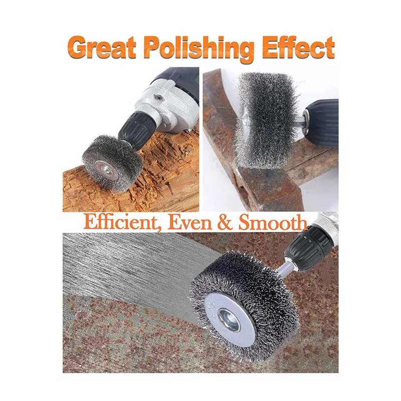 

AB35-Wire Wheel Brush For Drill Attachment,2 Inch Removal Paint Rust, 0.0118In Carbon Steel Wire, 1/4In Shank, 20000RPM 4PCS