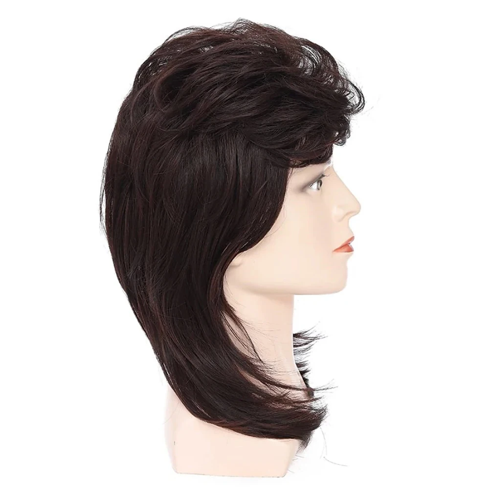HAIRJOY Sallcks Herren Vokuhila Perücken Kunsthaar Lockiges 70er 80er Retro Cosplay Kostüm Perücke Rocker Disco Fancy Show Perücken – Detail 13