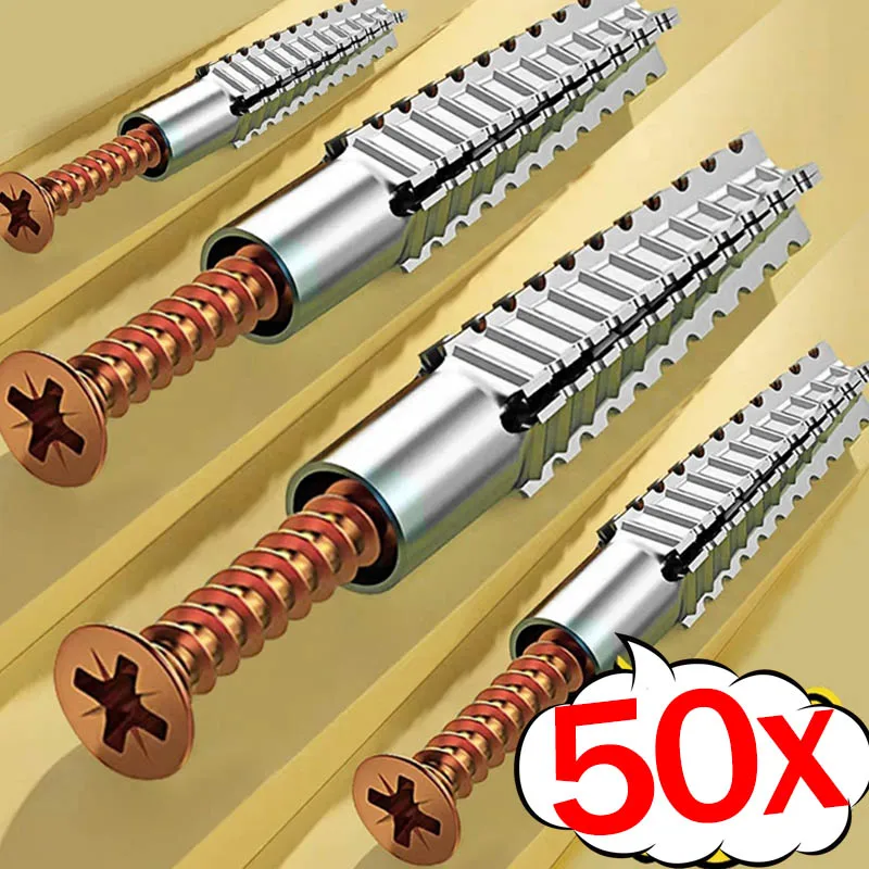 Metal Serrated Expansion Screws Self Tapping Screw Tube Set for Concrete Wall Anchors Fasteners Drilling Plug Bolt Kit Wholesale
