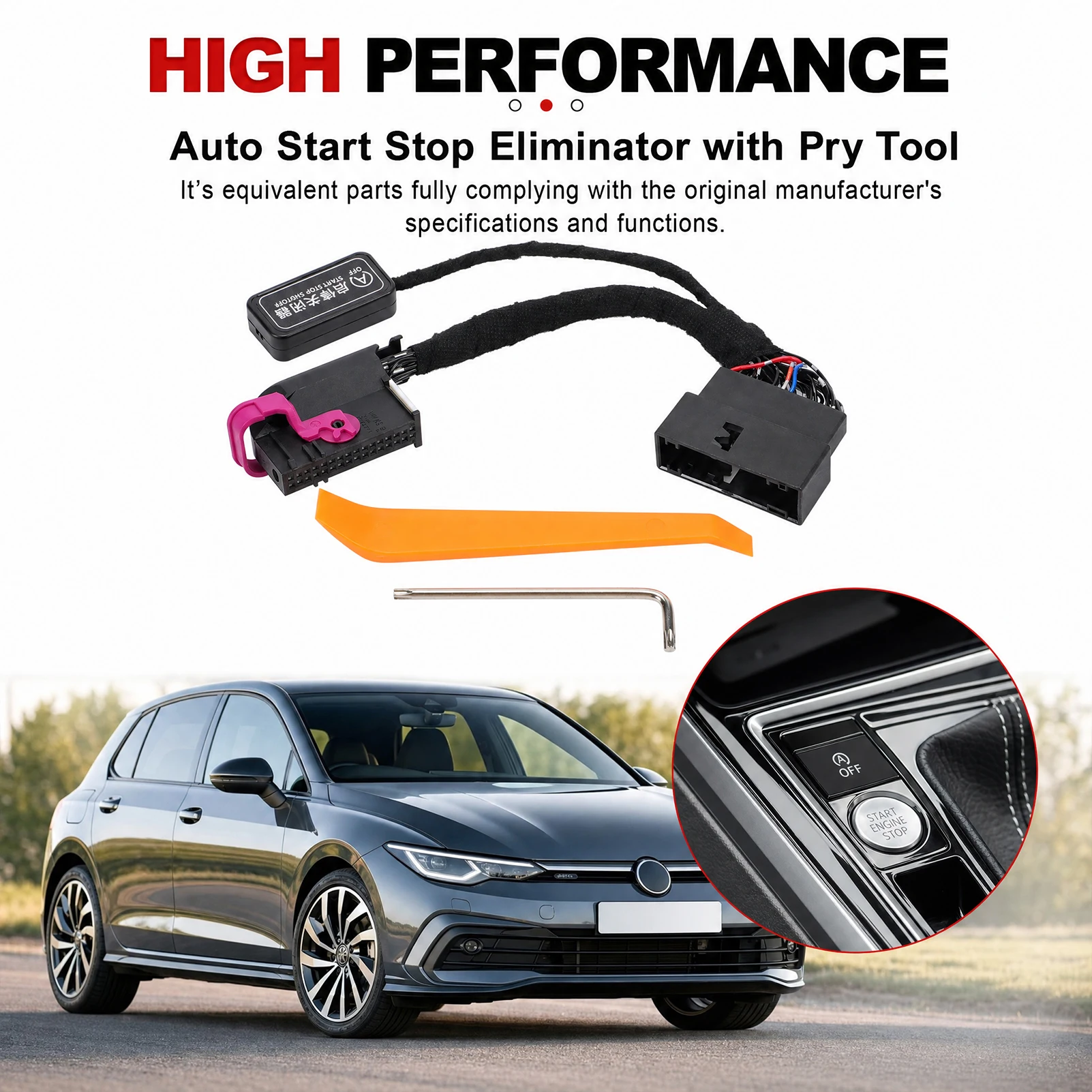 For Volkswagen Golf MK8 Golf8 CD1 2020-2023 Automatic Stop Start Engine System Cancel Off Cable Device Control Sensor Stop Plug