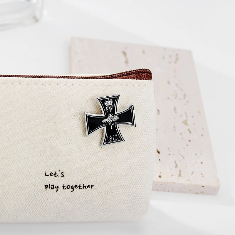 شارة مكررة من الصليب الحديدي الألماني من الدرجة الأولى ملحقات عتيقة بروسية شارة بدبوس متقاطعة ملحق تذكاري #3