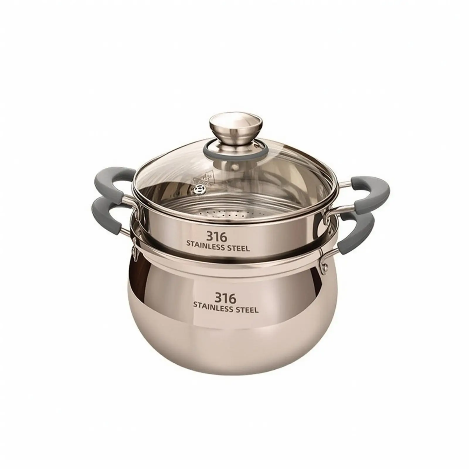 Induction Ready Stock Pot with Tempered Glass Cover and Cool Touch Side Grip Handles
