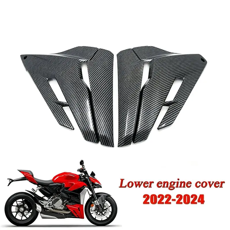 NEW HOT In Stock-Motorcycle Fairing Lower Spoiler Protector Radiator Side Panels For DUCATI Streetfighter V2 2021-2024 Carbon Fi