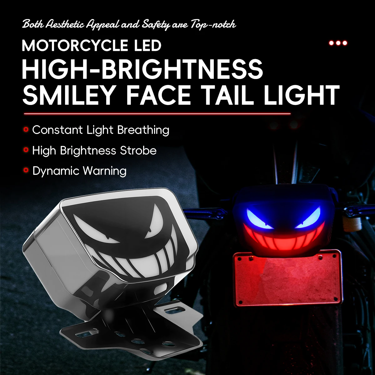 Motorcycle LED Devil Eye Tail Lights Brake Rear Light Lamp Integration Tail With Dynamic Flash For TMX125 TMX155 CG125 CG155