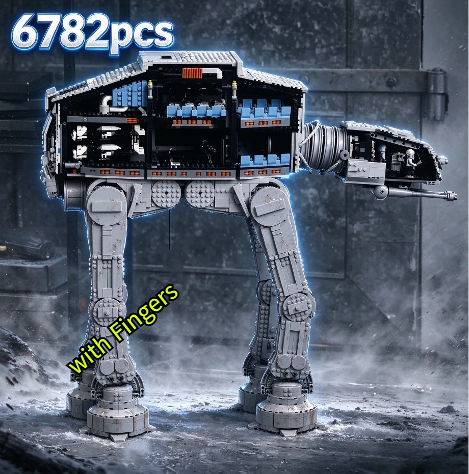 hot In stock home decoration Toy with Fingers 6782PCS large AT-AT walking machine model ornament, birthday and Christmas gift