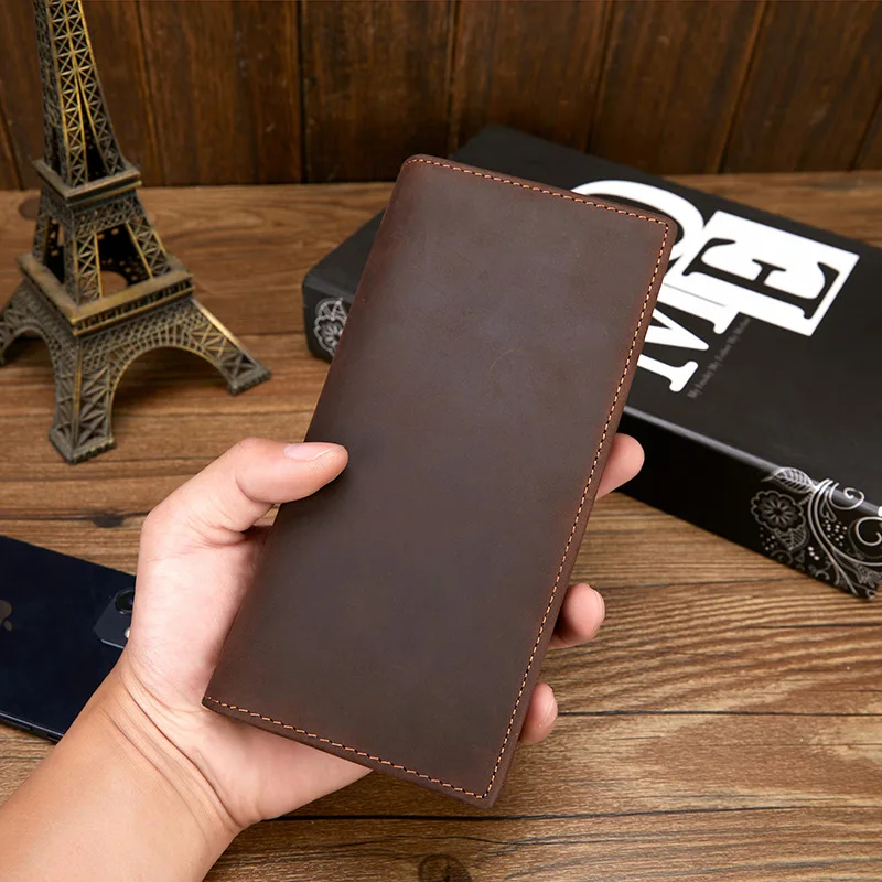 RFID cross-border large-capacity top-grade cowhide wallet made of genuine leather, men's long-style genuine leather handbag