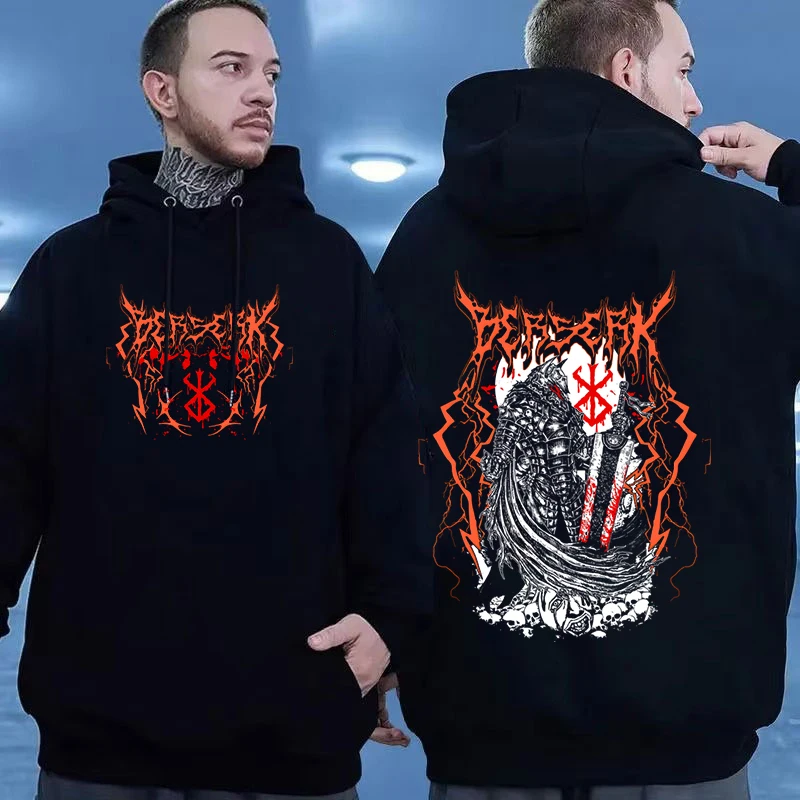 Berserk Japanese Anime Classic Hooded Shirt Berserk Guts Hip Hop Streetwear Men Hoodies Y2K Fashion Casual Autumn Sweatshirts