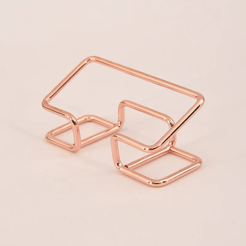 Simple Metal Business Card Holder Table Top Gold Business Card Wrought Iron Storage Box Stand