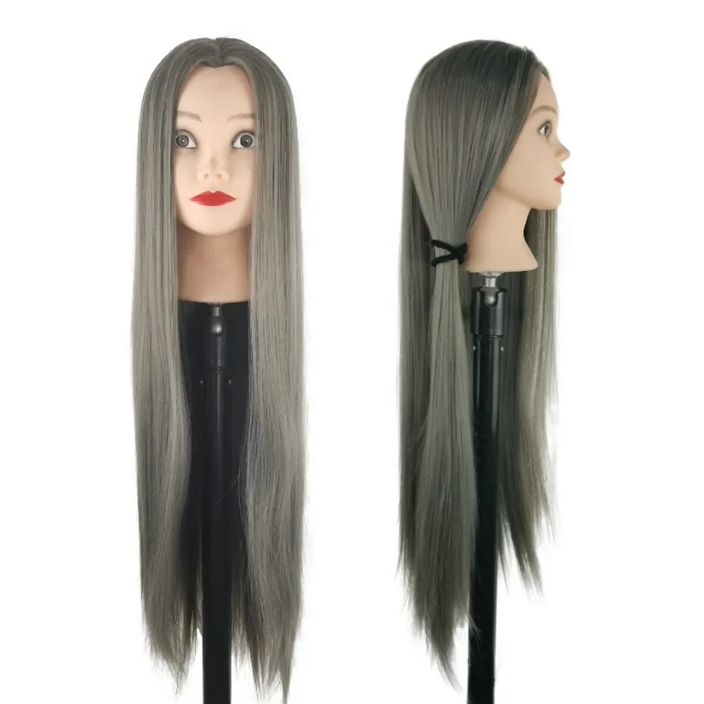 

Straight Hair Hairdressing Training Mannequins Head For Makeup Hair braiding Practice Salon Doll Head Hairdresser Styling Tool